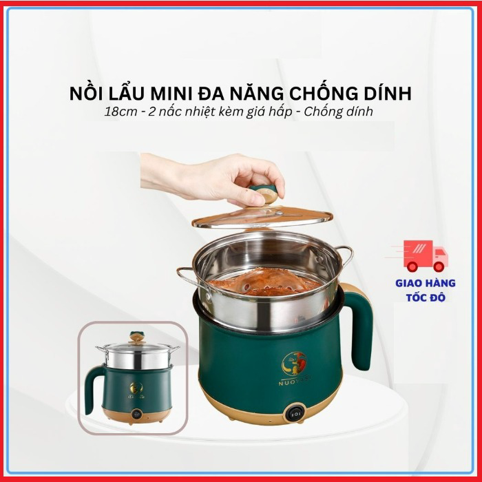 Ca Nấu Mì đa Năng, Nồi Lẩu điện Mini đa Năng Tiện Dụng Có Tay Cầm 1,8l Ctb268 – Bechip