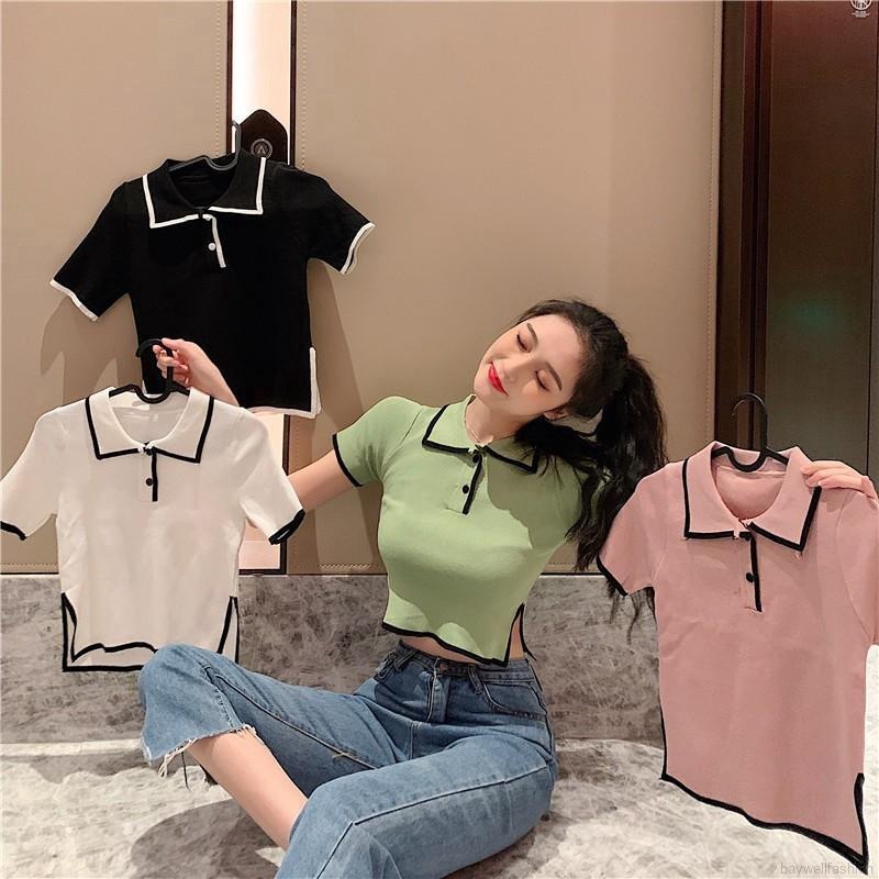 áo Len Cổ Bẻ Phối Viền Xẻ Tà 2 Bên độc đáo Sldca176 – Diepchi Fashion