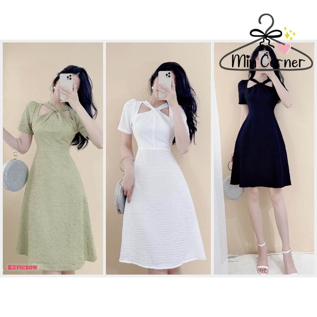 đầm Midi Xoắn Cổ Md121 – Min Corner