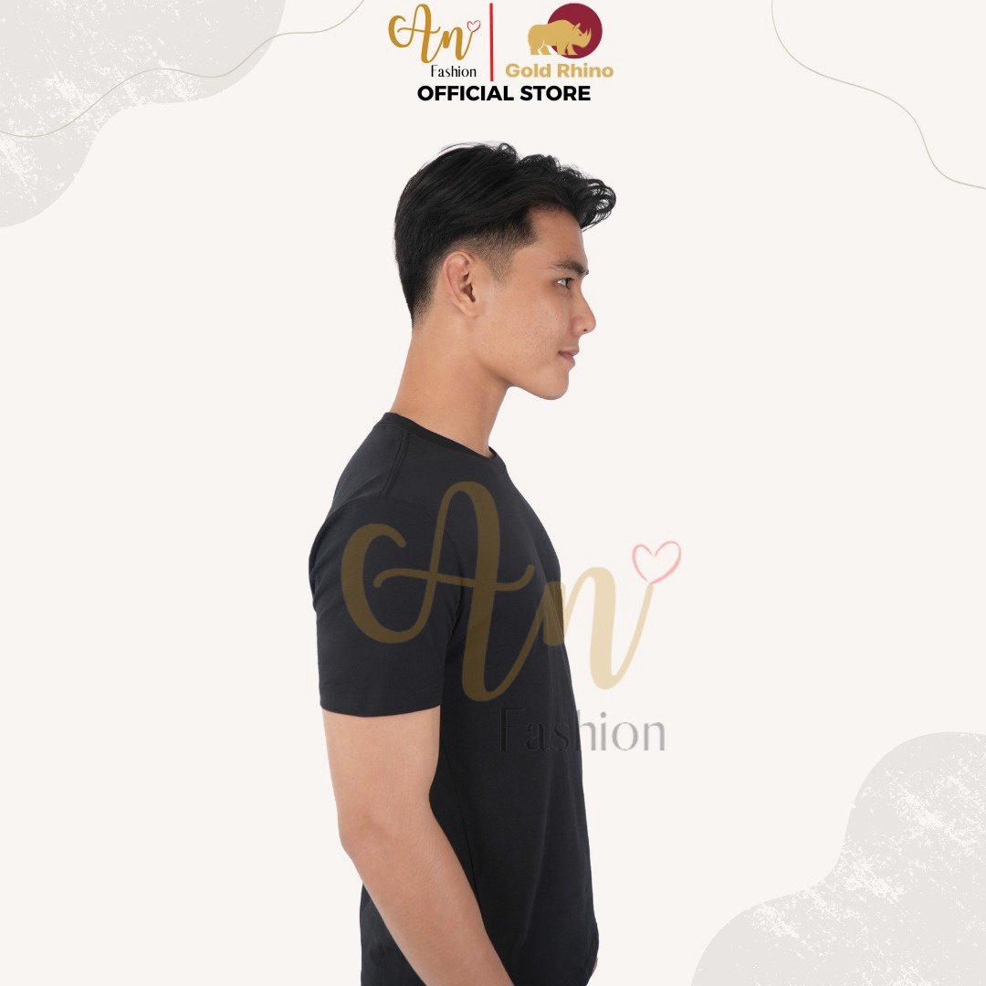 áo Thun Nam Cổ Tròn Màu đen 100% Cotton Cao Cấp – Gold Rhino