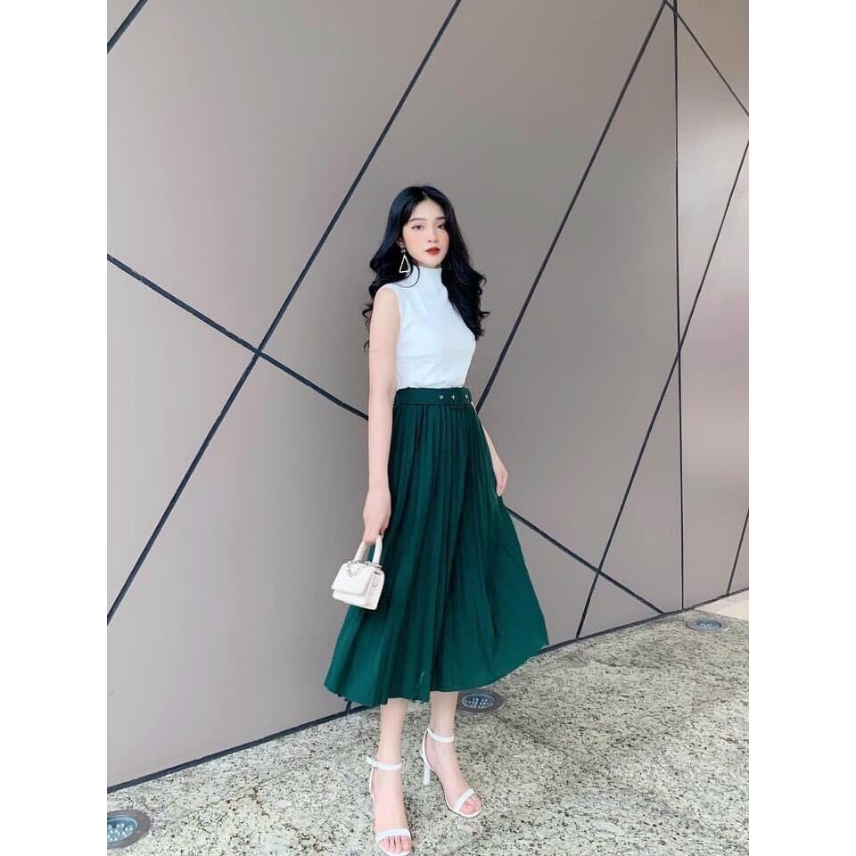 Chân Váy Dập Ly Kèm đai Chất Liệu Umi Phong Cách Vintage Sldcv20 – Diepchi Fashion