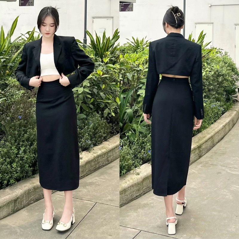 Chân Váy Công Sở Chất Liệu Tuyết Mưa Xẻ Sau Dáng Dài Sldcv30 – Diepchi Fashion