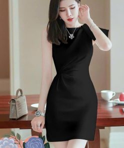 đầm Váy Nữ Body Nhún Eo Nơ Vai Sa65 – Sam Store