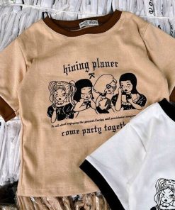 áo Thun Nữ Croptop Cổ Tròn Tay Ngắn Hining Planer – Ausa House