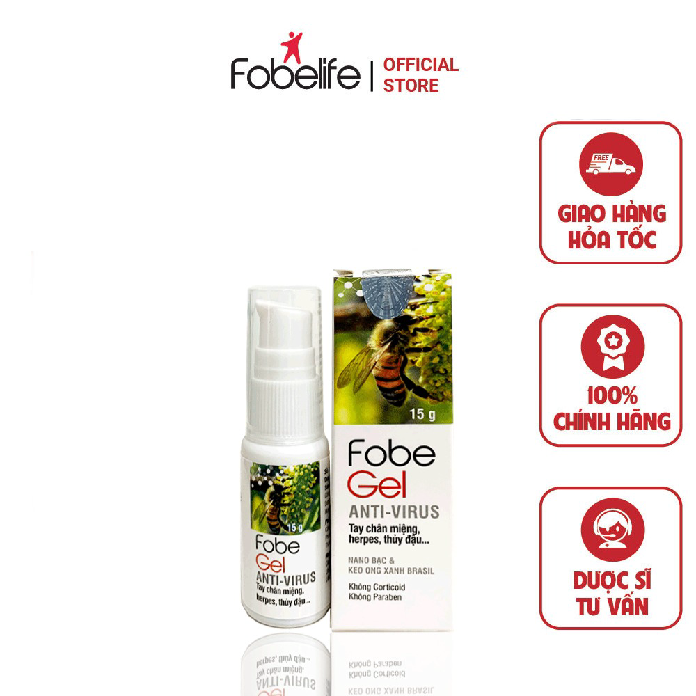 Gel Bôi Tái Tạo Da, Thủy đậu, Zona Do Virus Gây Nên Fobe Gel Anti Virus 15g – Fobelife
