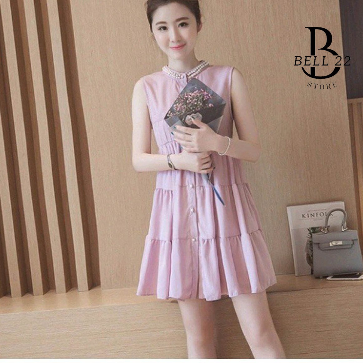 đầm Babydoll Cổ Trụ Nhiều Tầng B879 – Bell22 Store