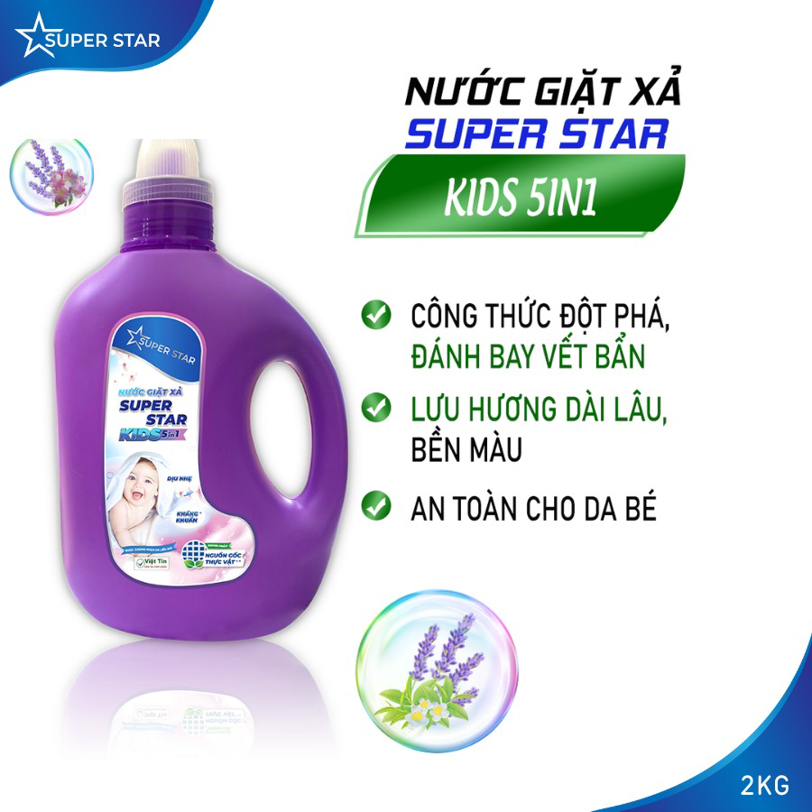 Nước Giặt Xả Kids 5in1 2kg – Super Star