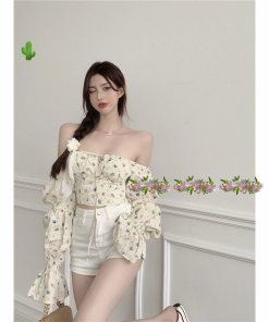 áo Nữ Dài Tay Hoa Nhí Nhúm Ngực Có Mút – Ausa House