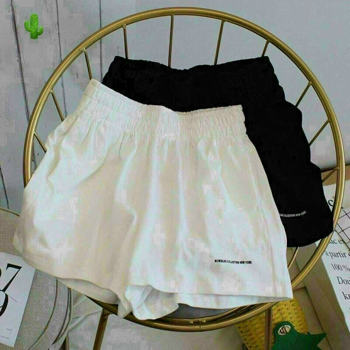 Quần Short Nữ Thêu Chữ Chất Vải Tuyết Mưa – Ausa House