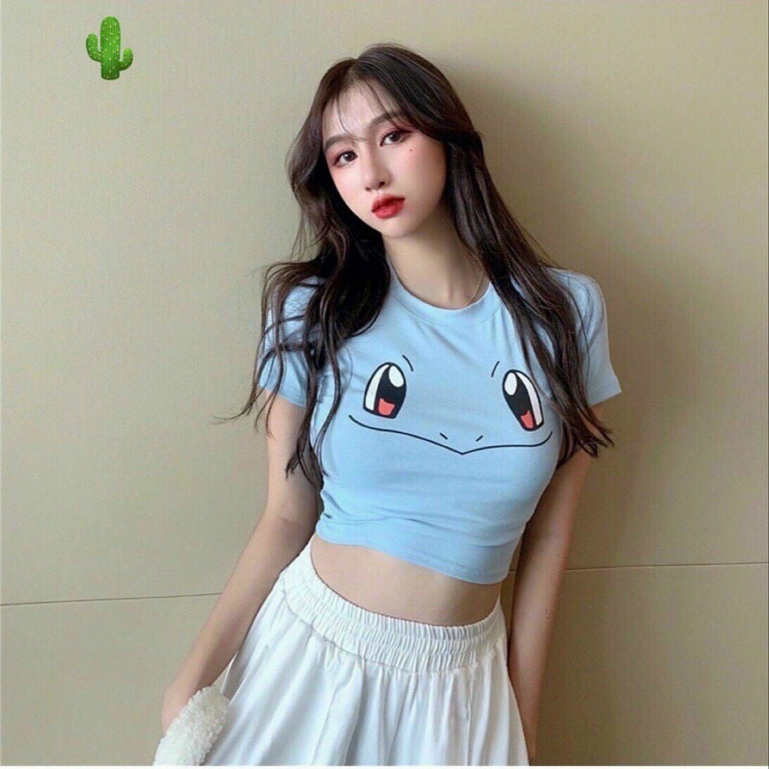 áo Thun Nữ Croptop Cổ Tròn Tay Ngắn Pokemon- Ausa House