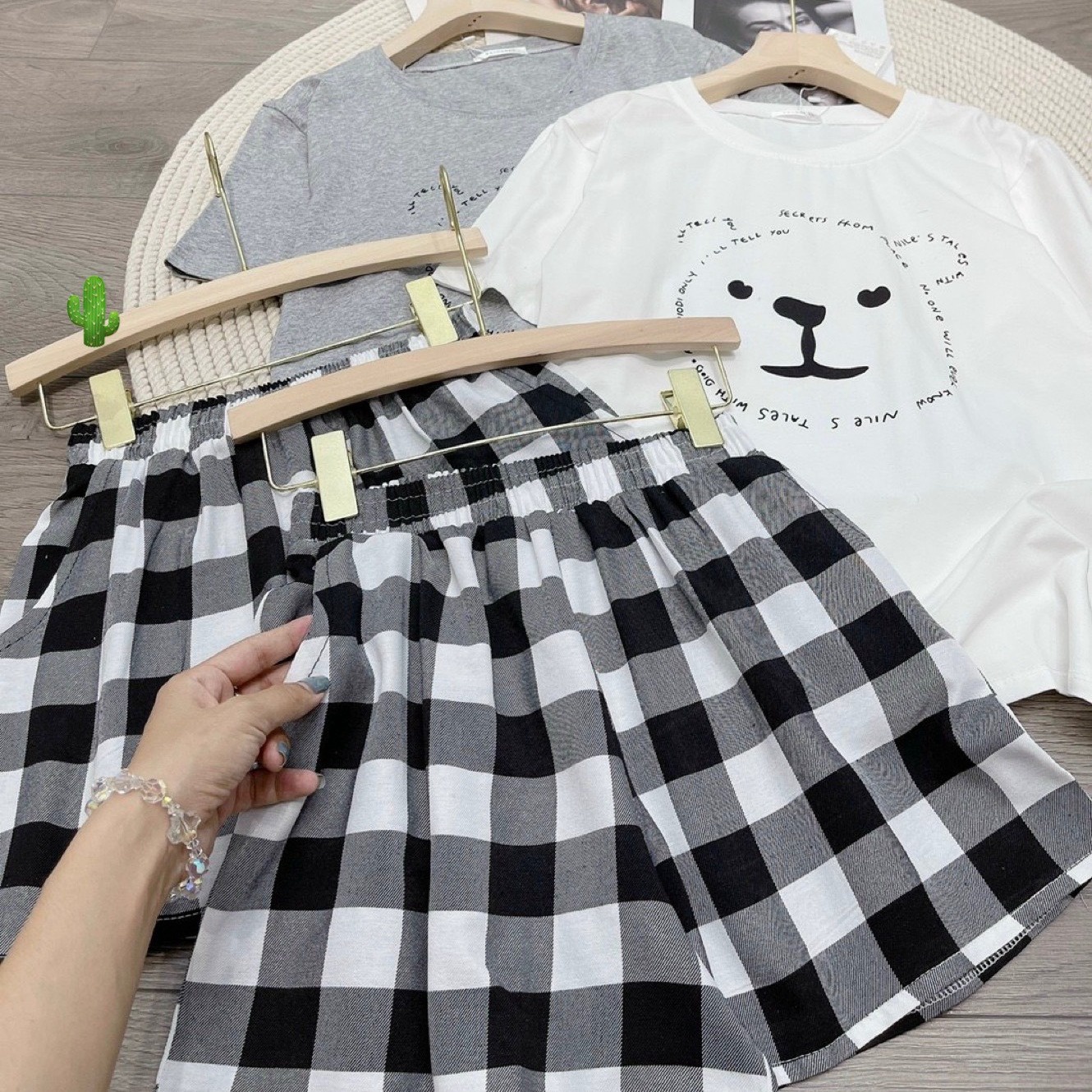 Quần Short Nữ Caro Vải Kate – Ausa House