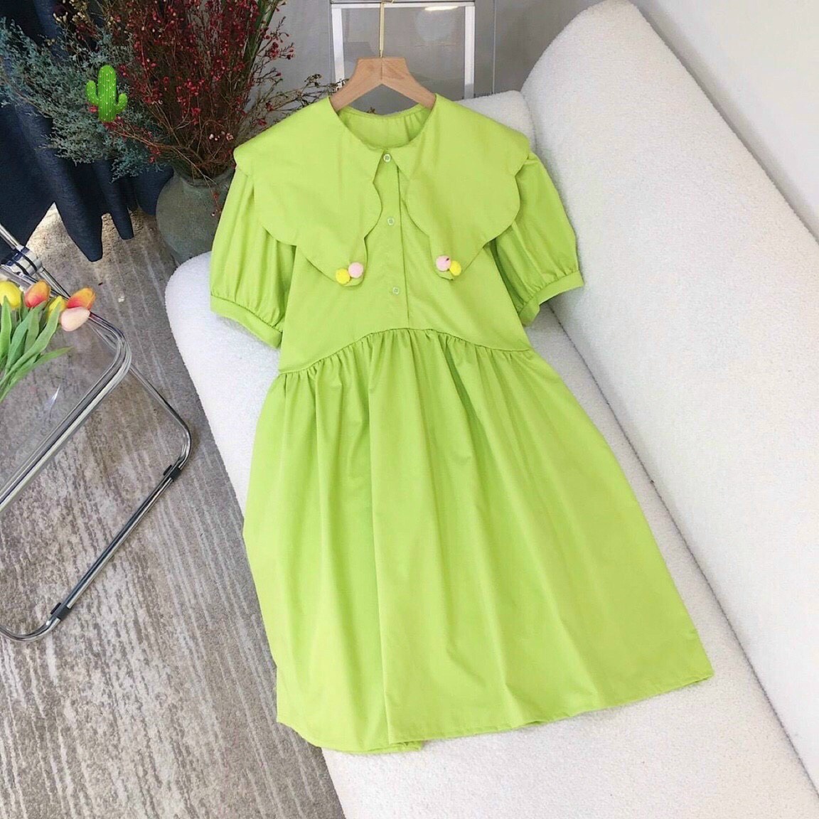 đầm Nữ Babydoll đính Cherry Sắc Màu – Ausa House