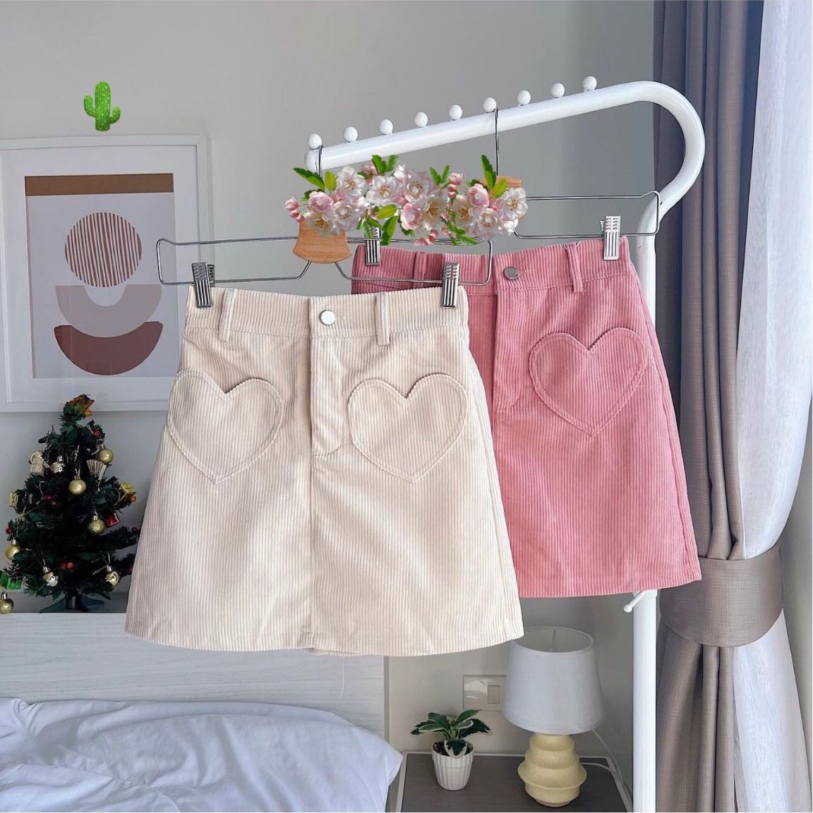 Chân Váy Nữ Chữ A Túi đắp Trái Tim – Ausa House