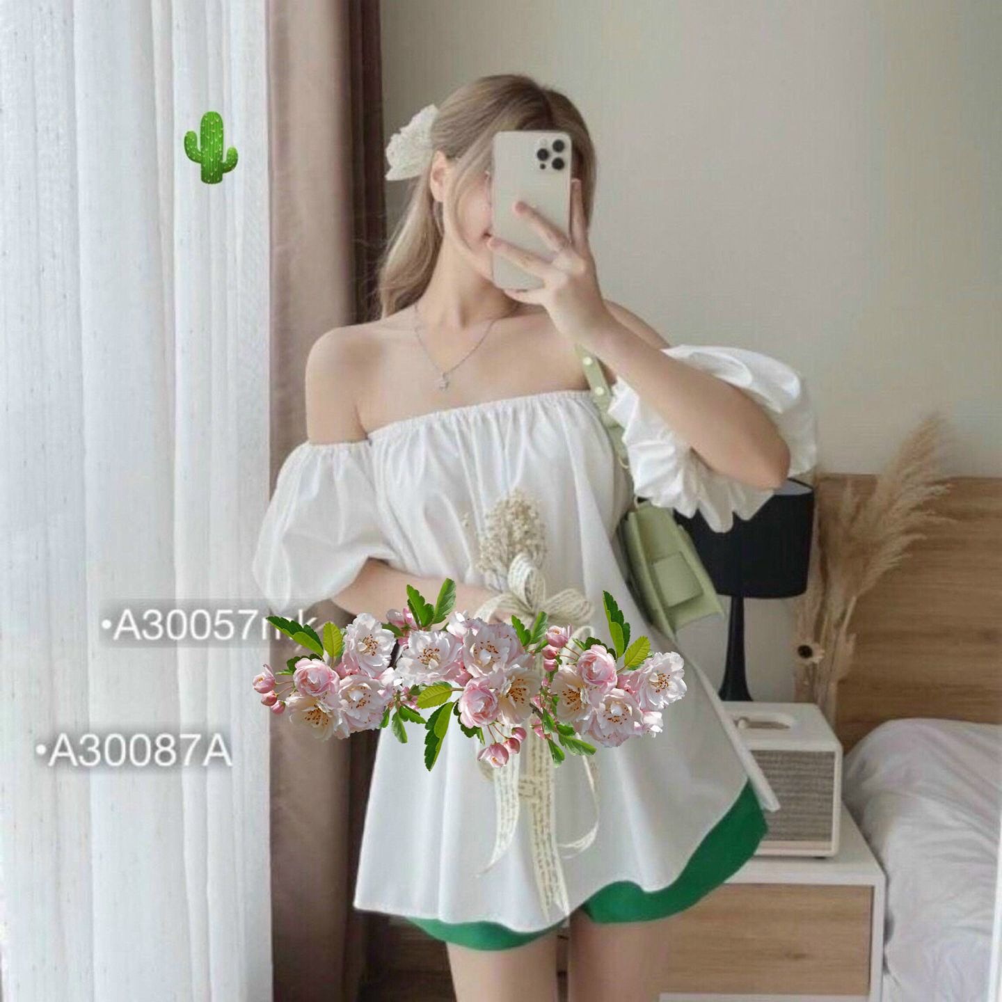 áo Nữ Bẹt Vai Tay Nhí Phồng – Ausa House