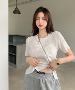 áo Len Cộc Tay Cổ Tròn Khóa Kéo độc đáo Slcxa197 – Chipxinhxk