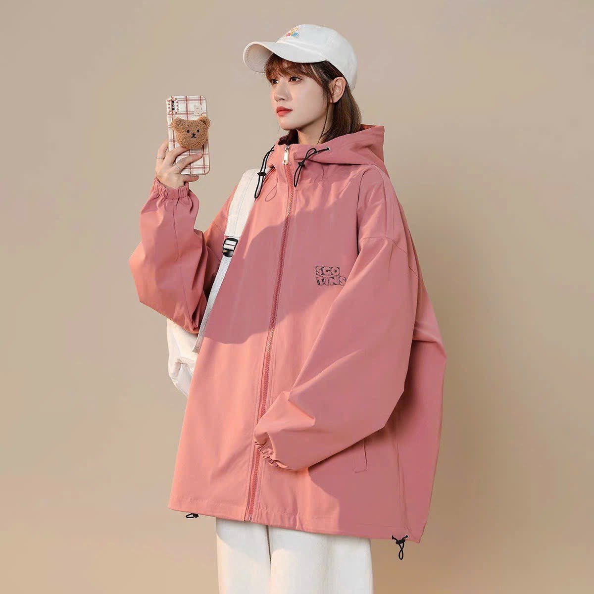 áo Khoác Dù Nam Nữ Họa Tiết In Thêu Chữ Scotins Form Rộng Bigsize Có 2 Lớp Nón Chống Nắng Cực Xịn Xò Mẫu Mới Cute Hot Trend – Htm Fashion