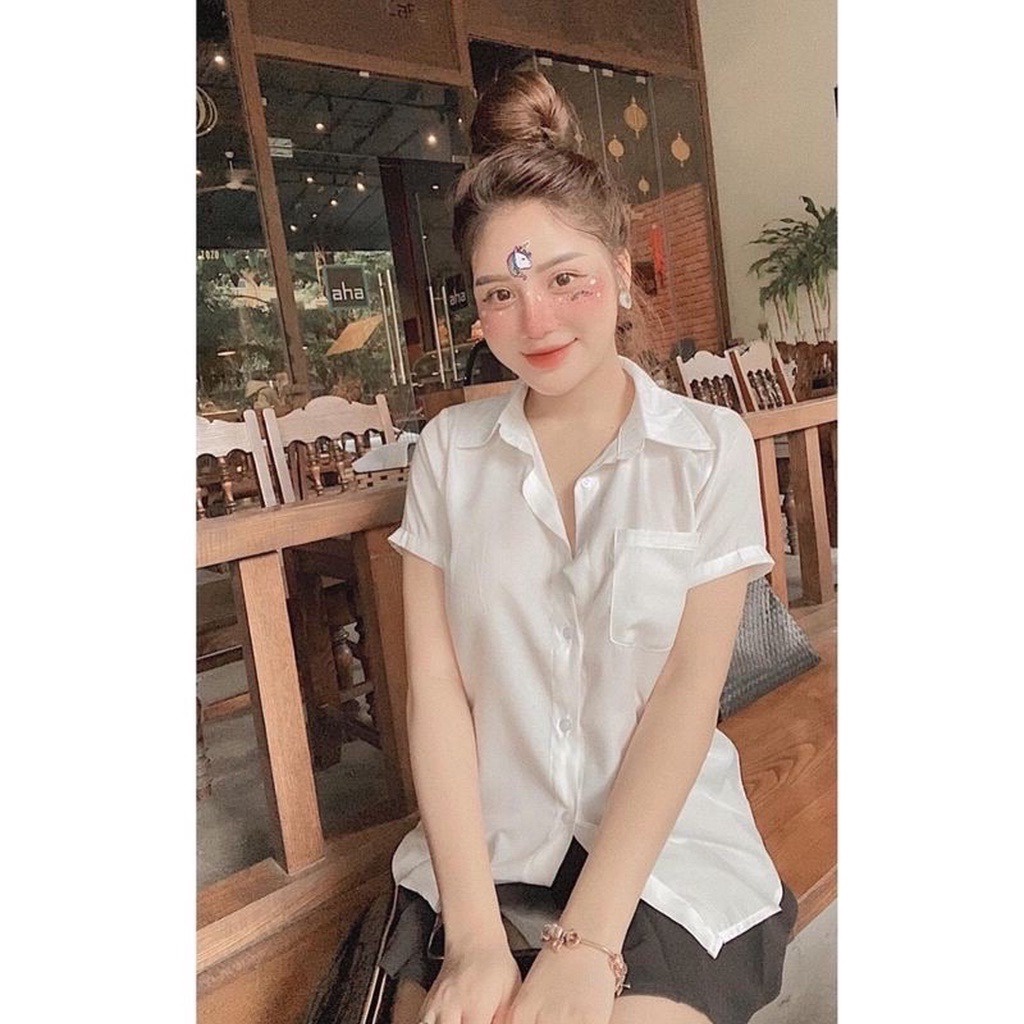 áo Sơ Mi Cộc Tay Chất Lụa Phối Túi Ngực Sldca03 – Diepchi Fashion