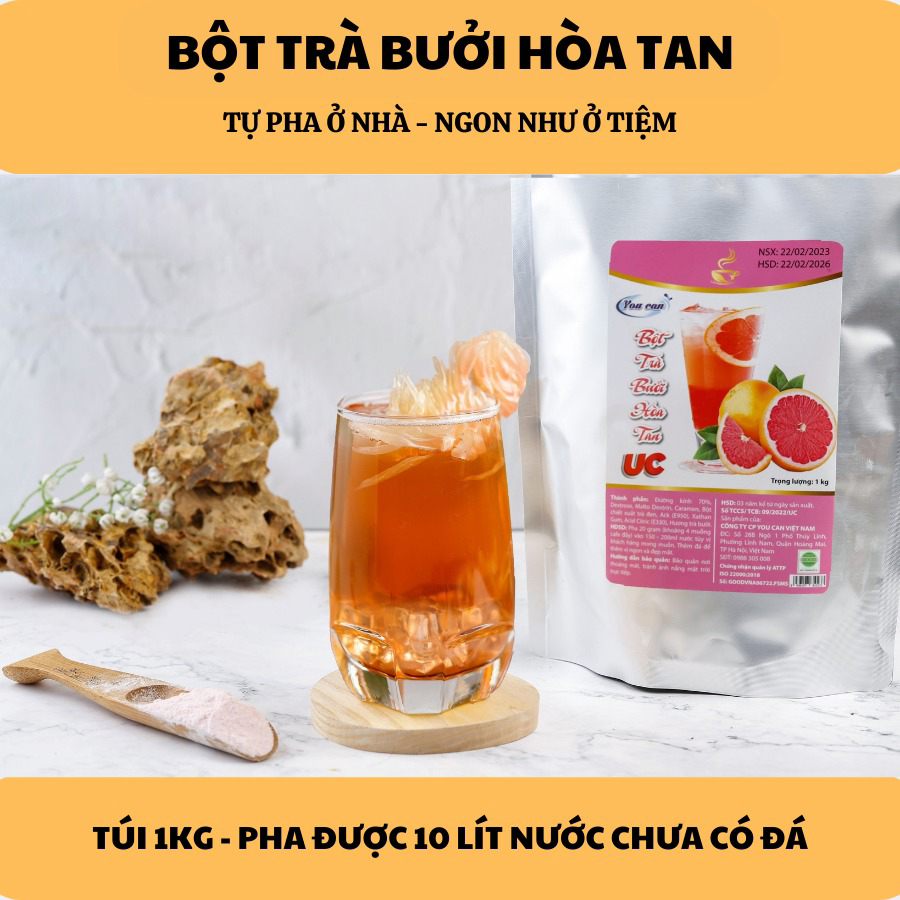 [túi 1kg] Bột Trà Bưởi Hòa Tan Tiện Lợi, Giàu Vitamin C, Không Chứa Chất Bảo Quản U004 – Lady’s Passion