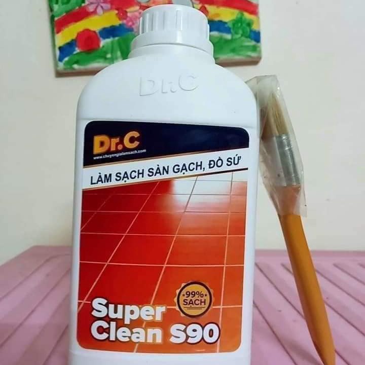 Làm Sạch Sàn Gạch, đồ Sứ Dr.c-super Clean S90 1000ml-tẩy Sàn Gạch Sứ ,ố Vàng, Rong Rêu, Xi Măng Cũng Ra Hết Nha