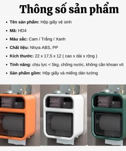 Hộp Giấy Vệ Sinh Dán Tường 2 Ngăn – Gdn
