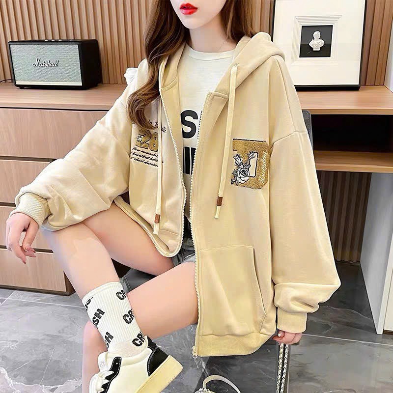 áo Khoác Hoodie Nam Nữ Phối Theo Phong Cách Hàn Quốc Form Rộng Hình Thêu Siêu đẹp Cực Chất Lượng Hàng Hot Trend-htm Fashion