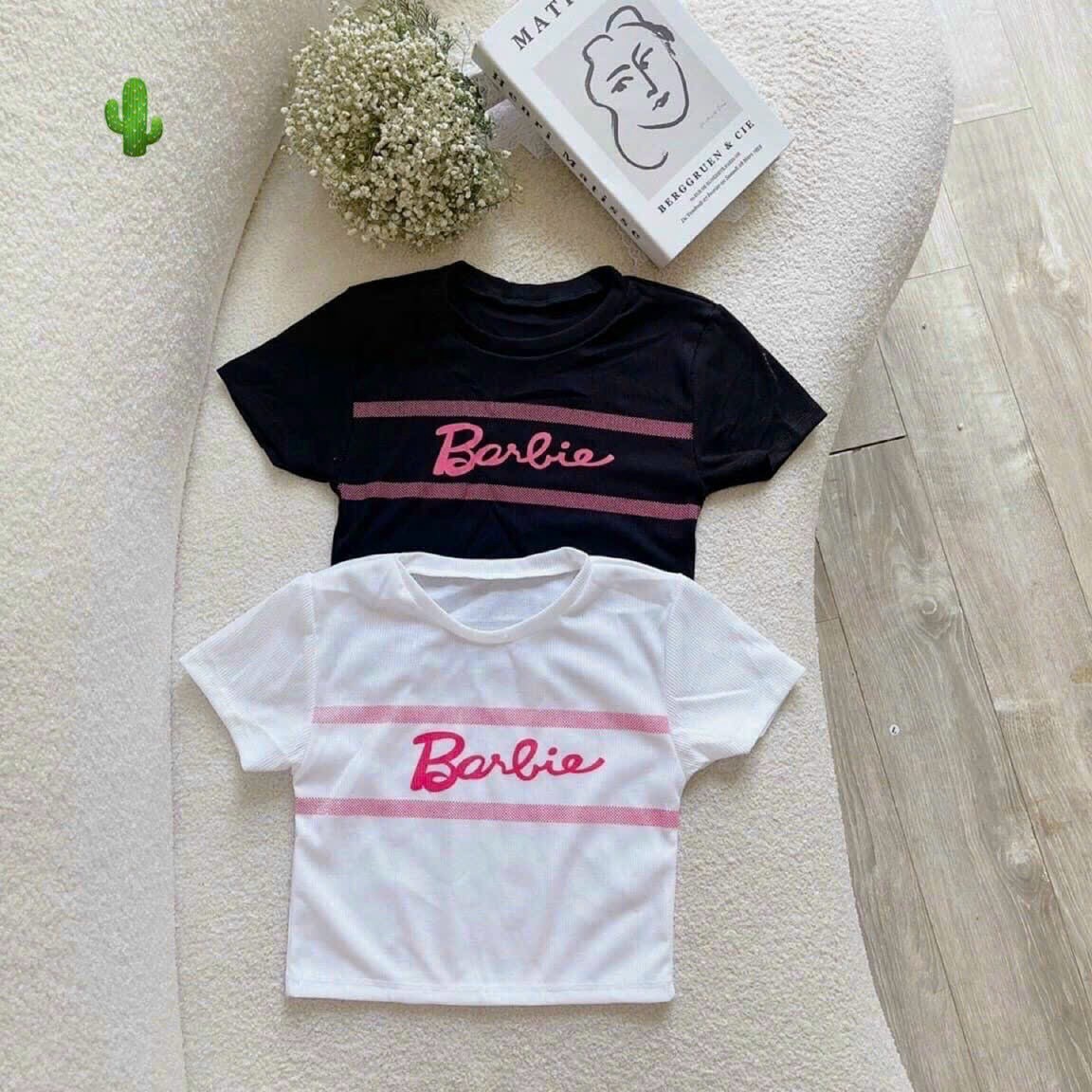 áo Thun Nữ Croptop Cổ Tròn Tay Ngắn Barbie – Ausa House