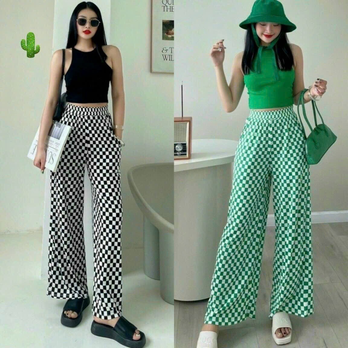 Quần Dài Nữ Suông Kẻ Caro – Ausa House