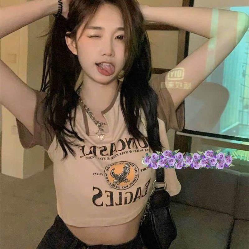 áo Thun Nữ Croptop Cổ Tròn Tay Ngắn Eagle – Ausa House