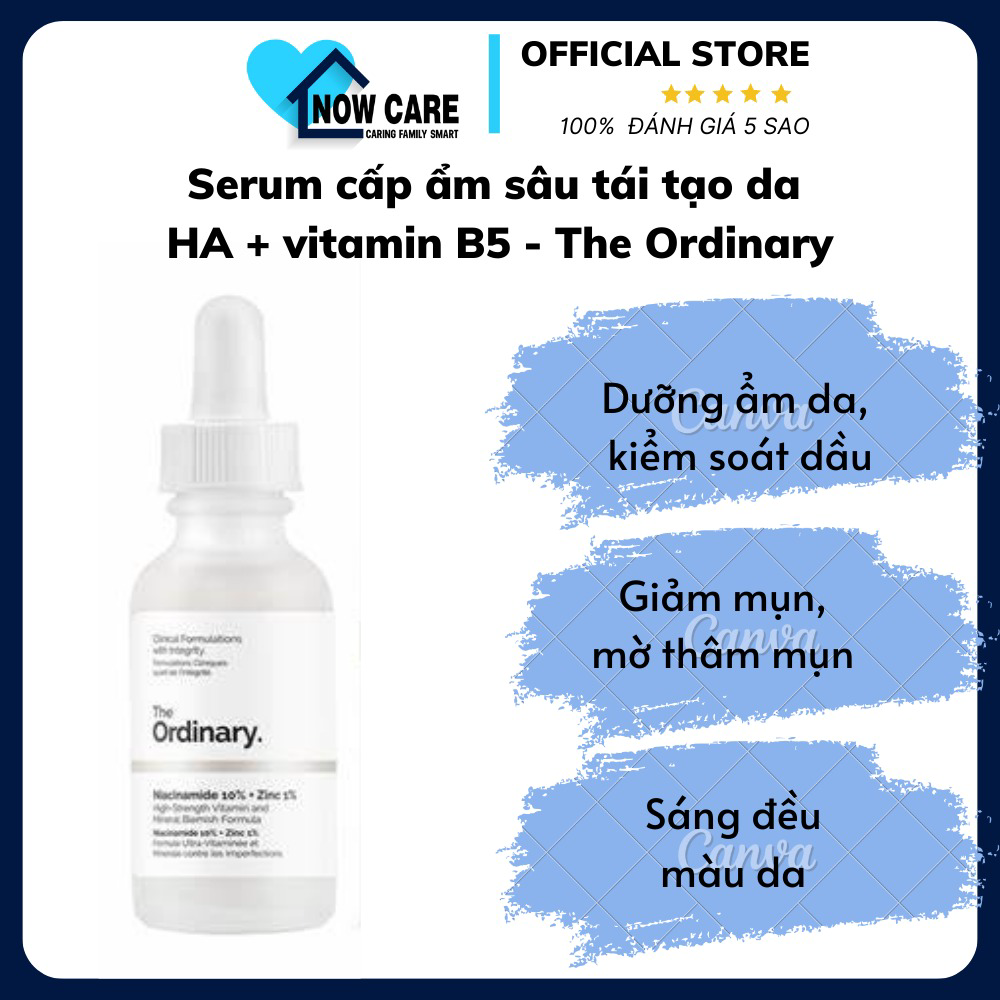 Serum Kiềm Dầu, Giảm Mụn, Se Khít Lỗ Chân Lông Niacinamide 10% + Zinc 1% – The Ordinary