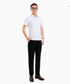áo Polo Golf Nam Ngắn Tay Chất Vải Coolmax Kẻ Ngang Màu Trắng Năng động Algplo116 – Aligro