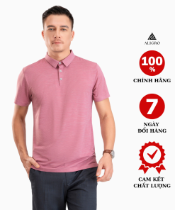 áo Polo Golf Nam Ngắn Tay Chất Vải Coolmax Kẻ Ngang Màu Màu Vỏ đỗ Năng động Algplo115 – Aligro