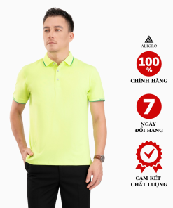 áo Phông Polo Golf Nam Ngắn Tay Chất Vải Coolmax Màu Xanh Chuối Năng động Algplo104- Aligro