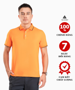 áo Polo Golf Nam Ngắn Tay Chất Vải Coolmax Màu Cam Năng động Algplo100 – Aligro