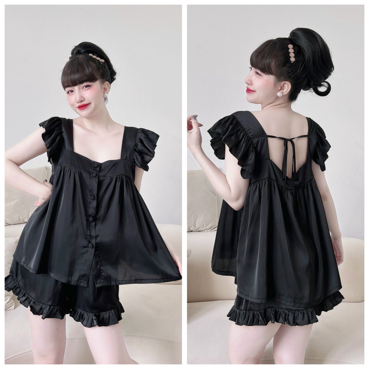 đùi Lụa Satin Cánh Tiên Cột Dây -an An Store
