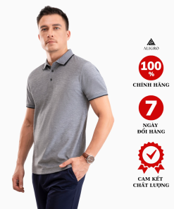 áo Polo Nam Ngắn Tay Phối 2 Màu Sợi Ghi-đen Algplo93 – Aligro