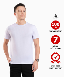 áo Phông Nam Ngắn Tay Aligro Chất Vải Cotton ô Chấm Màu Trắng Năng động Algapc073 – Aligro
