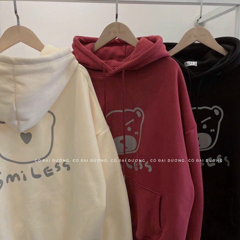 áo Hoodie Nam Nữ Phối Phong Cách Dễ Thương Có Hình In Mặt Gấu Dễ Thương Kèm Nón Trùm đầu Siêu đẹp Hàng Hot Trend-htm Fashion