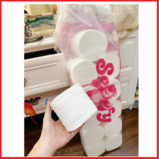 Bịch 12 Cuộn Giấy Vệ Sinh 5 Lớp Hình Gấu Dâu Sofy Siêu Mịn, Siêu Dai Ctb310 – Bechip