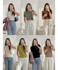 áo Len đũa Cộc Tay Cổ Tròn Mềm Mại Cho Bạn Nữ Sldca66 – Diepchi Fashion