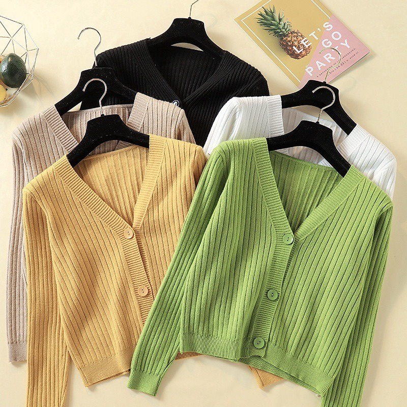 áo Len Cổ V Phối 3 Khuy Chất Len Lông Cừu Mềm Mịn Sldca71 – Diepchi Fashion