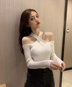 áo Len Dệt Kim Khoét Vai Kiểu Dáng Sexy Cho Bạn Nữ Slcxa207 – Chipxinhxk