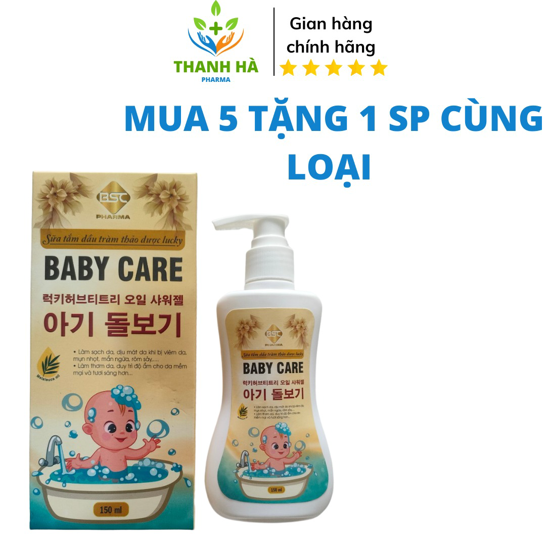 Sữa Tắm Dầu Tràm Thảo Dược Baby Care Ngừa Viêm Da,mụn Nhọt Mẩn Ngứa ,rôm Sảy 150ml – Bsc