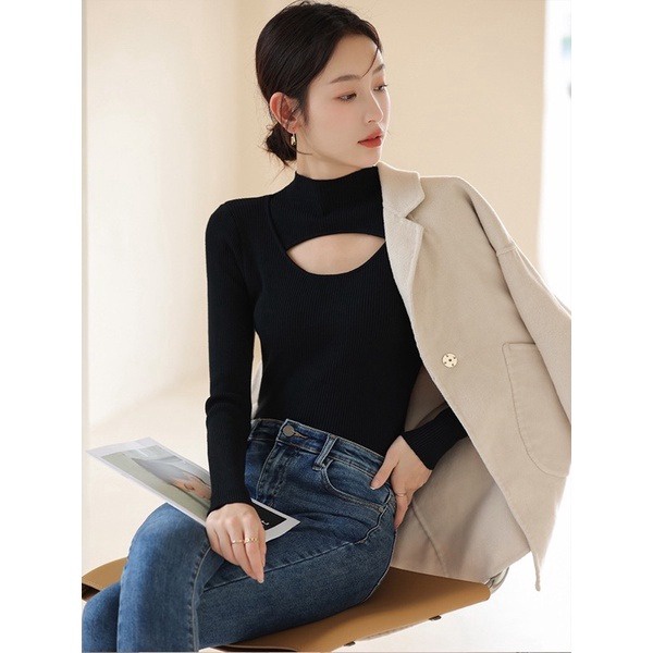 áo Len Dệt Kim Thiết Kế Khoét Ngực Sexy, độc đáo Sldca140 – Diepchi Fashion