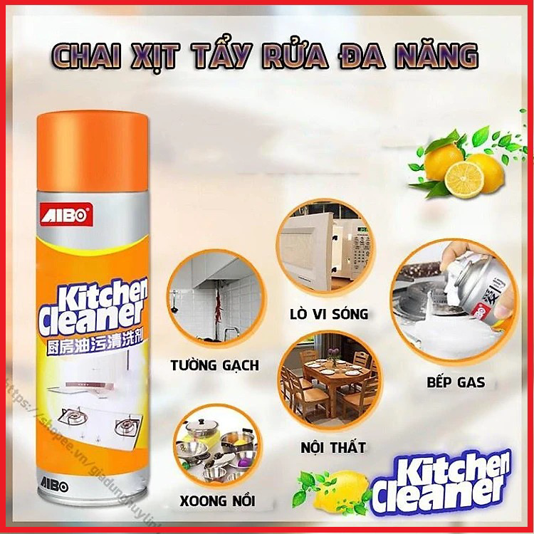 Bình Xịt Bếp Cam, Chai Xịt Tẩy Rửa đa Năng Kitchen Cleaner 500ml Ctb313 – Bechip