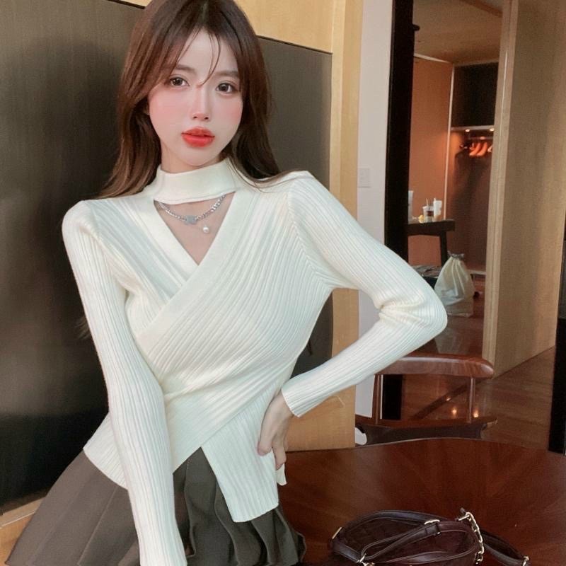 áo Len Dệt Kim Dài Tay Khoét Ngực Cổ Vòng Hot Trend Slcxa79 – Chipxinhxk