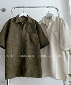áo Sơ Mi Nam Nữ Phối Dáng Trẻ Trung Chất Liệu Form Rộng Vải Nhung Thiết Kế Túi Nhỏ Gọn Hàng Hot Trend-htm Fashion