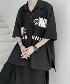 áo Sơ Mi Nam Nữ Phối Dáng Kiểu Hàn Quốc Hình In đậm Nét Phong Cách Form Rộng Siêu Ngầu Hàng Hot Trend-htm Fashion