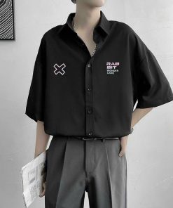 áo Sơ Mi Nam Form Dáng Tay Lỡ Chất Liệu Vải Mịn Mát Mẻ Hình In Rõ Nét Hàng Hot Trend-htm Fashion