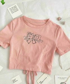 áo Thun Nữ Croptop Cổ Tròn Tay Ngắn Dây Cột Rút Eo Sleep Morking – Ausa House