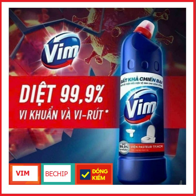 Nước Tẩy Bồn Cầu Vim 450ml – Diệt Sạch Vi Khuẩn Gấy Bệnh Ctb317 – Bechip
